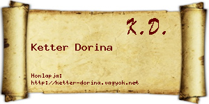 Ketter Dorina névjegykártya